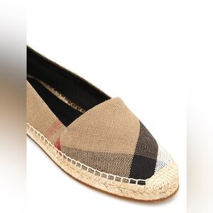 Burberry Tan and Black Espadrille Flats